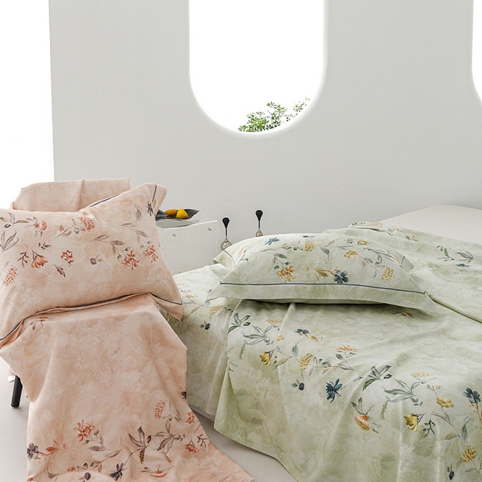 91家纺网 家纺一手货源 找家纺 洽想家 2025新款100%纯竹纤维凉席竹席冰丝席三件套空调席凉感席竹纤维软席子三件套 海棠绿