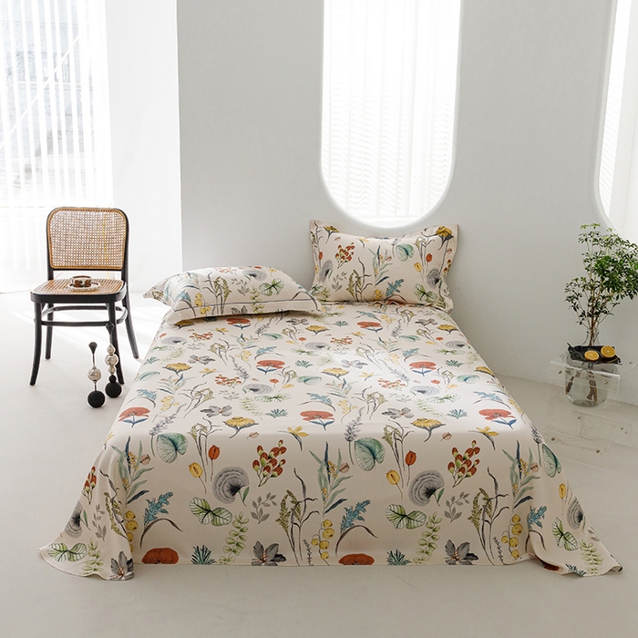 91家纺网 家纺一手货源 找家纺 洽想家 2025新款100%纯竹纤维凉席竹席冰丝席三件套空调席凉感席竹纤维软席子三件套 卷草花 米