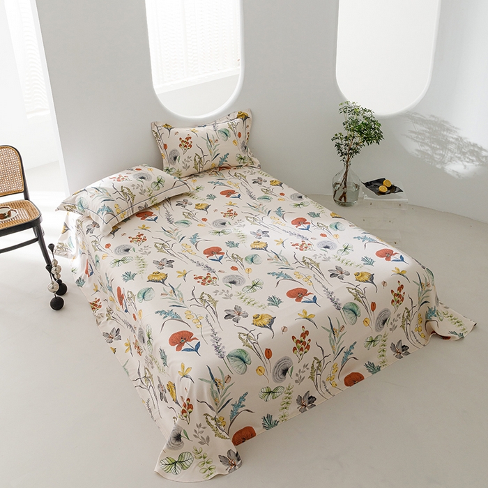 91家纺网 家纺一手货源 找家纺 洽想家 2025新款100%纯竹纤维凉席竹席冰丝席三件套空调席凉感席竹纤维软席子三件套 卷草花 米