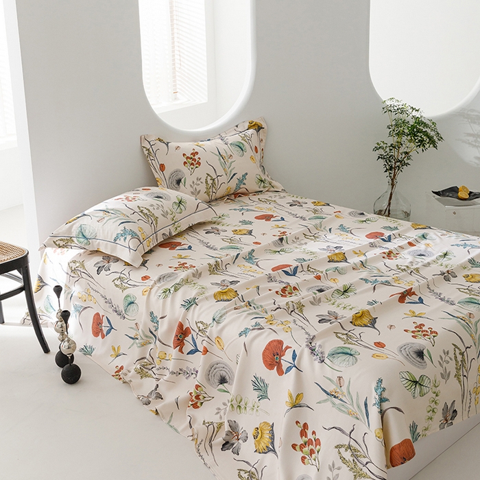 91家纺网 家纺一手货源 找家纺 洽想家 2025新款100%纯竹纤维凉席竹席冰丝席三件套空调席凉感席竹纤维软席子三件套 卷草花 米