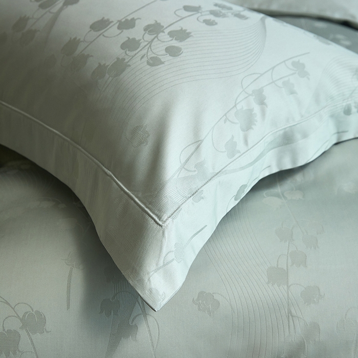 91家纺网 家纺一手货源 找家纺 洽想家 2025新款长绒棉贡缎提花手工立体埋绳工艺四件套礼盒包装系列二 曼丽（苹果绿）