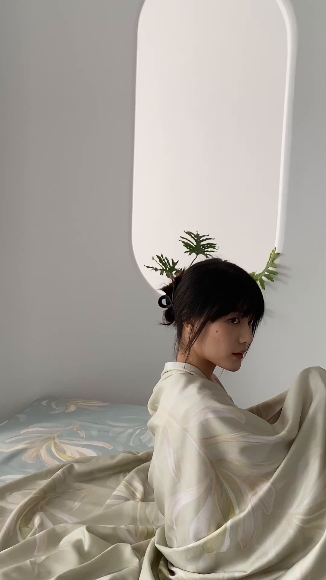 91家纺网 家纺一手货源 找家纺 洽想家 2025新款100%纯竹纤维凉席竹席冰丝席三件套空调席凉感席竹纤维软席子三件套 飘叶 兰