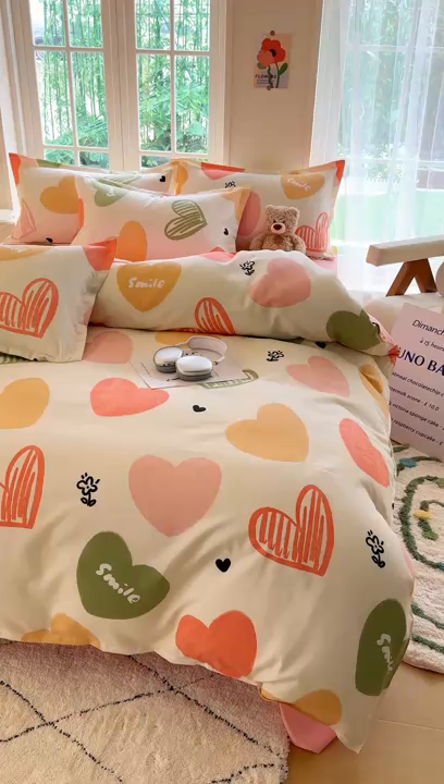 91家纺网 家纺一手货源 找家纺 正莱欣 2025新品加厚生态棉磨毛四件套高克重植物羊绒床单款床笠款四件套大量现货 艾薇儿