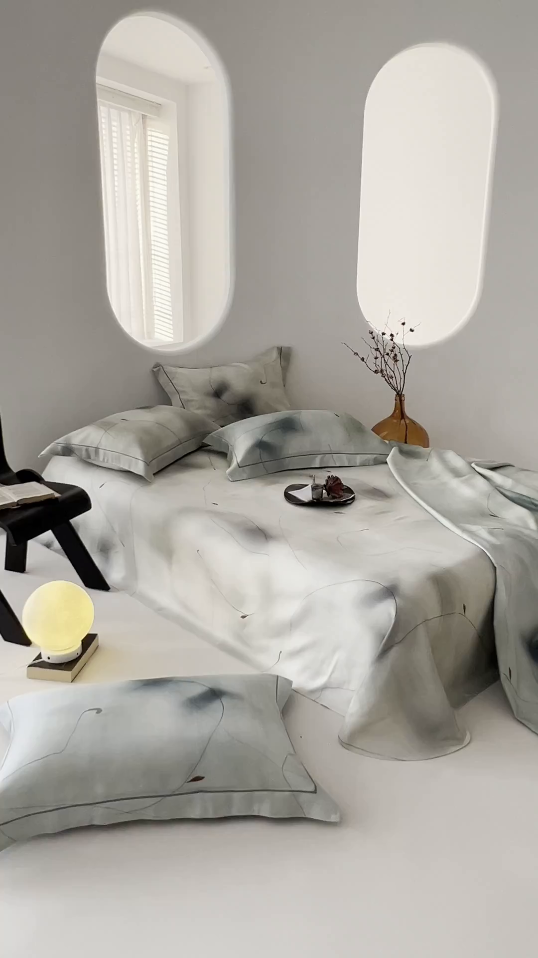 91家纺网 家纺一手货源 找家纺 洽想家 2025新款100%纯竹纤维凉席竹席冰丝席三件套空调席凉感席竹纤维软席子三件套 水墨风采 绿