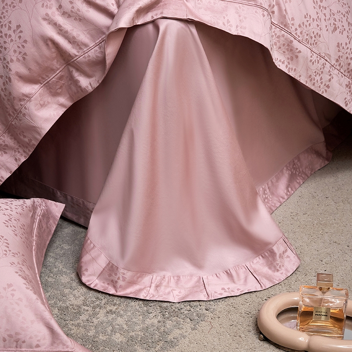 91家纺网 家纺一手货源 找家纺 洽想家 2025新款长绒棉贡缎提花手工立体埋绳工艺四件套礼盒包装系列二 写意之美-豆沙