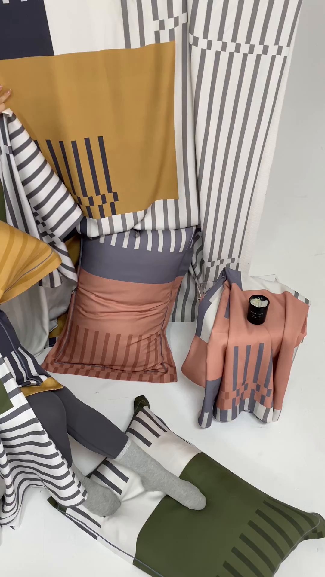 91家纺网 家纺一手货源 找家纺 洽想家 2025新款100%纯竹纤维凉席竹席冰丝席三件套空调席凉感席竹纤维软席子三件套 元素 牛油果绿