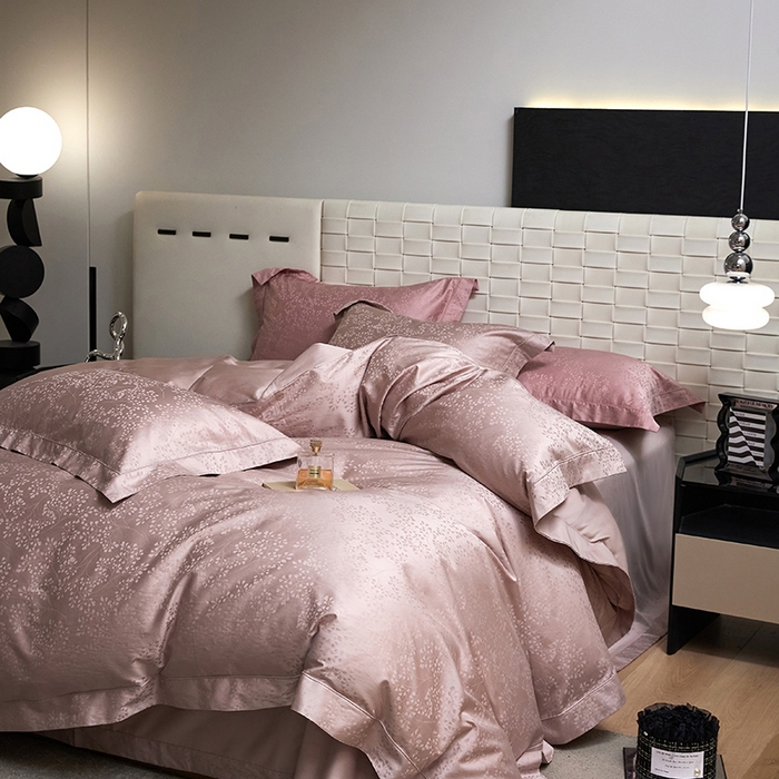 洽想家 2025新款长绒棉贡缎提花手工立体埋绳工艺四件套礼盒包装系列二 写意之美-芙蓉玉