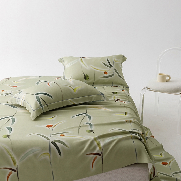 91家纺网 家纺一手货源 找家纺 洽想家 2025新款100%纯竹纤维凉席竹席冰丝席三件套空调席凉感席竹纤维软席子三件套 竹蕴 绿