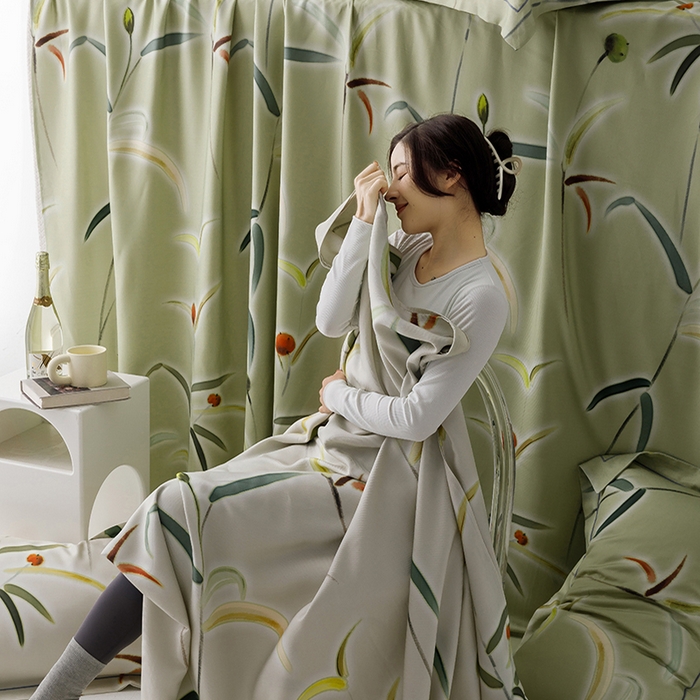 91家纺网 家纺一手货源 找家纺 洽想家 2025新款100%纯竹纤维凉席竹席冰丝席三件套空调席凉感席竹纤维软席子三件套 竹蕴 绿