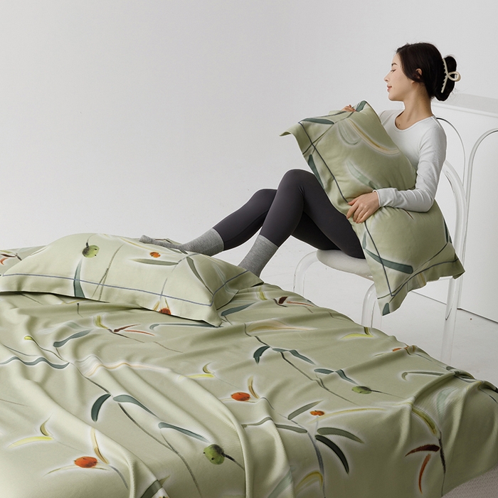 91家纺网 家纺一手货源 找家纺 洽想家 2025新款100%纯竹纤维凉席竹席冰丝席三件套空调席凉感席竹纤维软席子三件套 竹蕴 绿