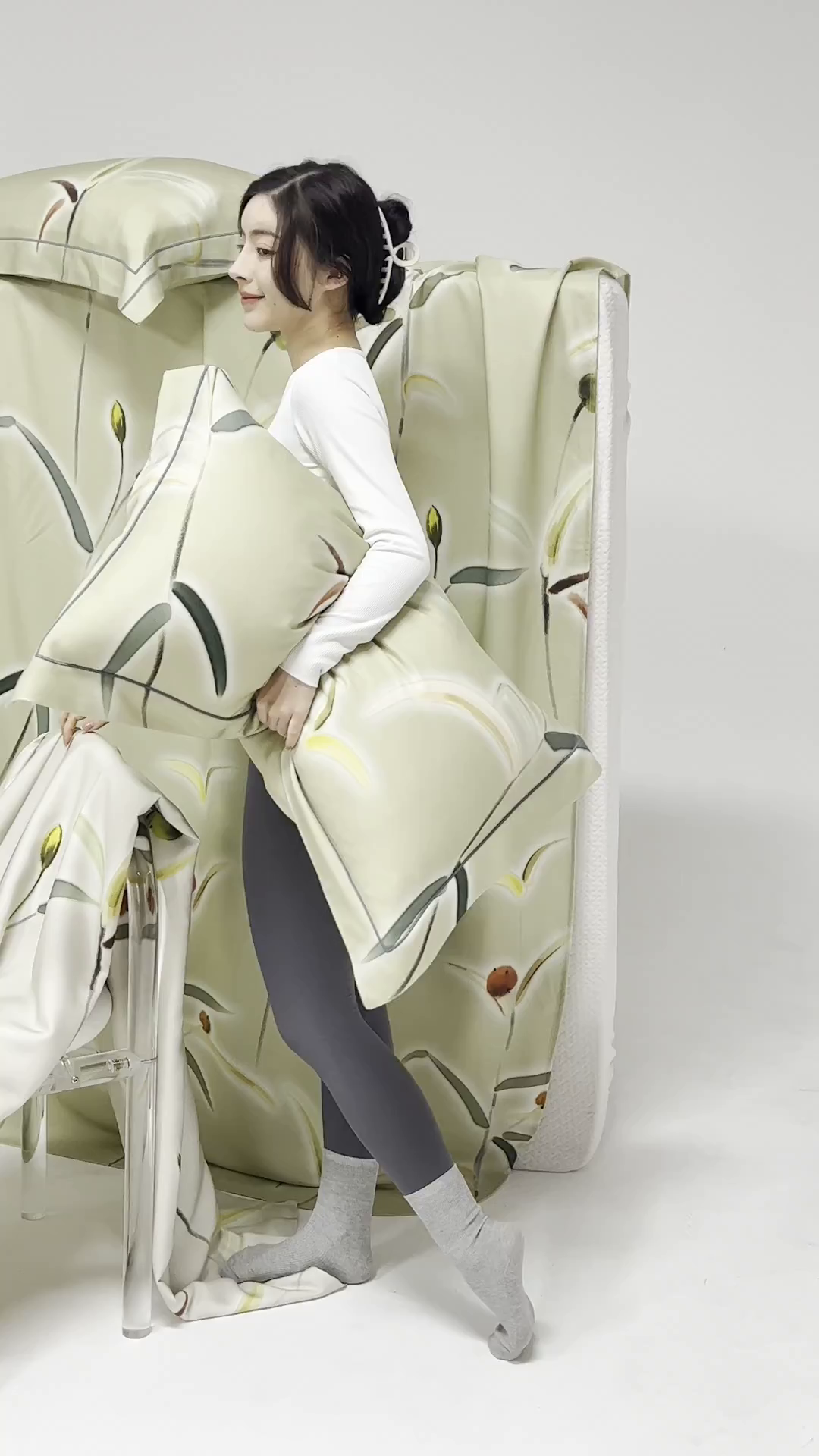 91家纺网 家纺一手货源 找家纺 洽想家 2025新款100%纯竹纤维凉席竹席冰丝席三件套空调席凉感席竹纤维软席子三件套 竹蕴 绿