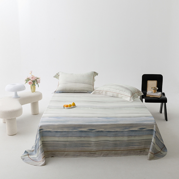 91家纺网 家纺一手货源 找家纺 洽想家 2025新款100%纯竹纤维凉席竹席冰丝席三件套空调席凉感席竹纤维软席子三件套 大理蓝