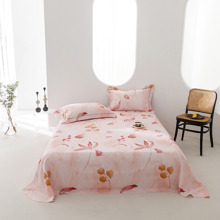 91家纺网 家纺一手货源 找家纺 洽想家 2025新款100%纯竹纤维凉席竹席冰丝席三件套空调席凉感席竹纤维软席子三件套 福禄粉