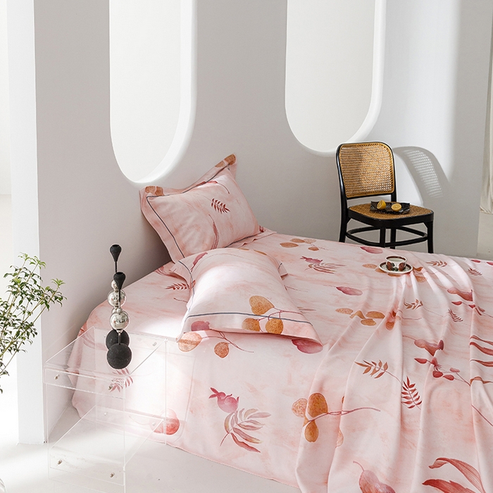 91家纺网 家纺一手货源 找家纺 洽想家 2025新款100%纯竹纤维凉席竹席冰丝席三件套空调席凉感席竹纤维软席子三件套 福禄粉