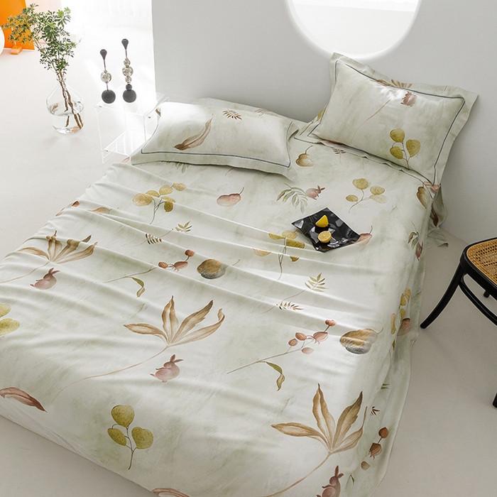 91家纺网 家纺一手货源 找家纺 洽想家 2025新款100%纯竹纤维凉席竹席冰丝席三件套空调席凉感席竹纤维软席子三件套 福禄绿