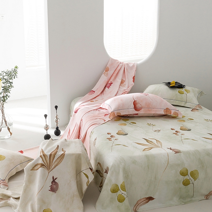 91家纺网 家纺一手货源 找家纺 洽想家 2025新款100%纯竹纤维凉席竹席冰丝席三件套空调席凉感席竹纤维软席子三件套 福禄绿