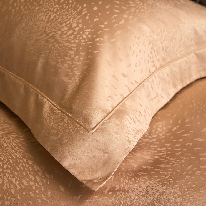 91家纺网 家纺一手货源 找家纺 洽想家 2025新款长绒棉贡缎提花手工立体埋绳工艺四件套礼盒包装系列二 星耀（香槟色）