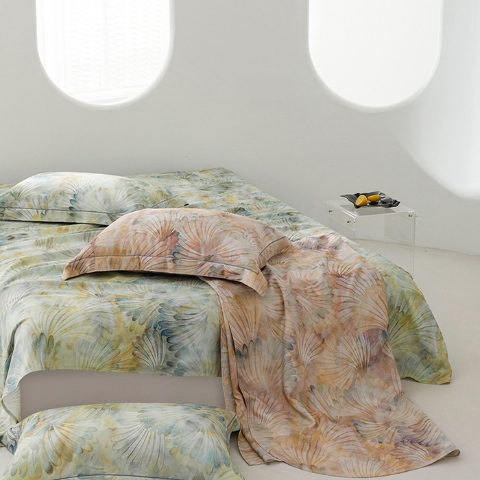 91家纺网 家纺一手货源 找家纺 洽想家 2025新款100%纯竹纤维凉席竹席冰丝席三件套空调席凉感席竹纤维软席子三件套 鸢尾绿