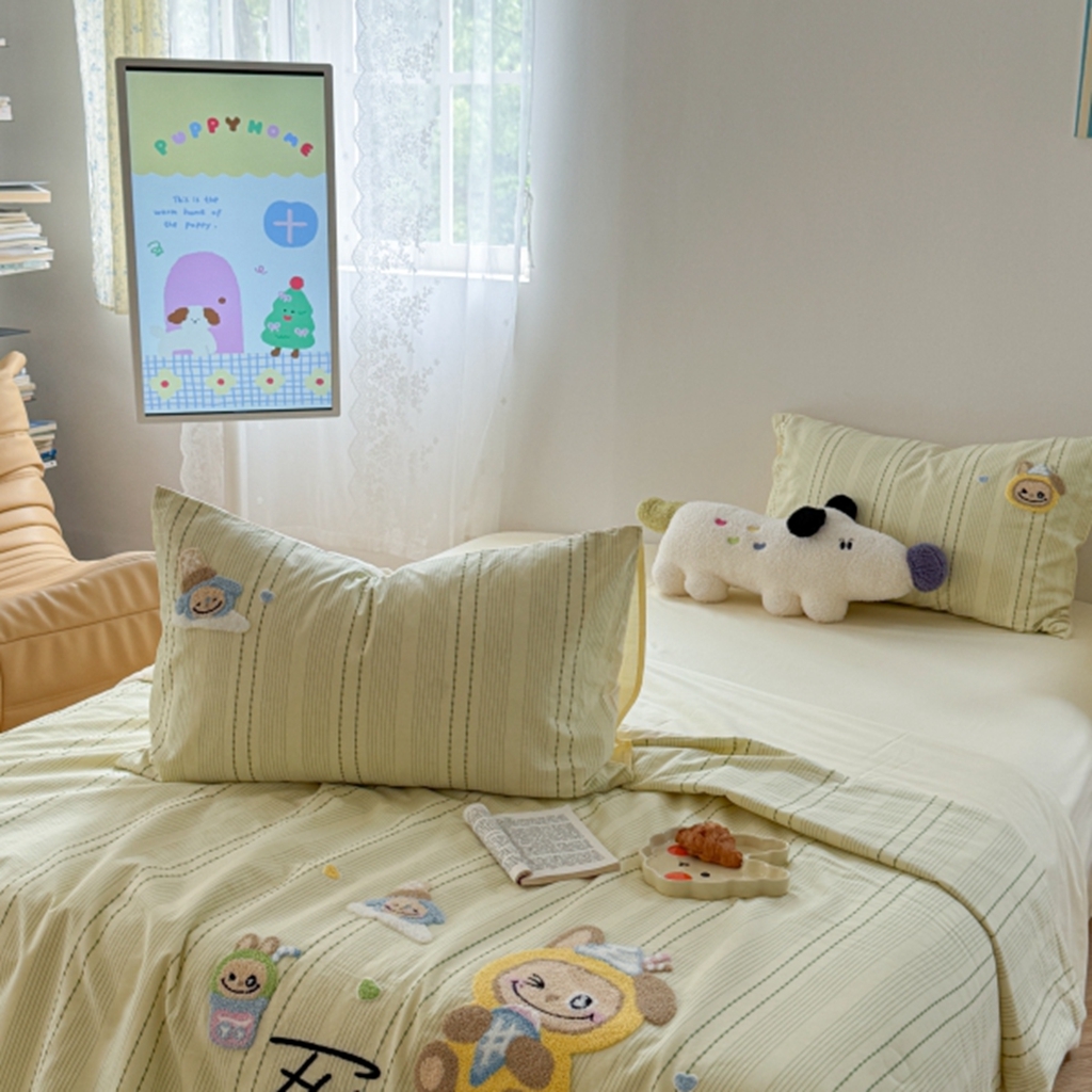 91家纺网 家纺一手货源 找家纺 （总）柚子YOUTH 2025新款水洗棉提花毛巾绣夏被四件套