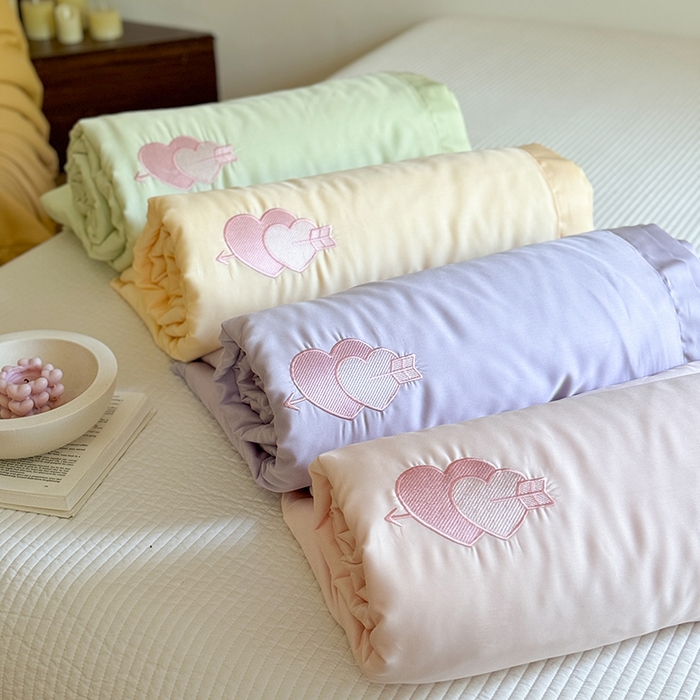 91家纺网 家纺一手货源 找家纺 （总）琳可家居 2025春夏新款腰果花系列双面莱赛尔天丝床盖三件套高温水洗可机洗