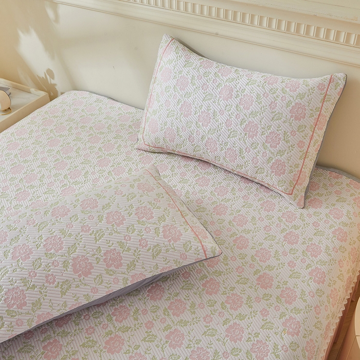 91家纺网 家纺一手货源 找家纺 （总）罗艺轩 2025新款床裙款透气凉感豆豆软凉席席子