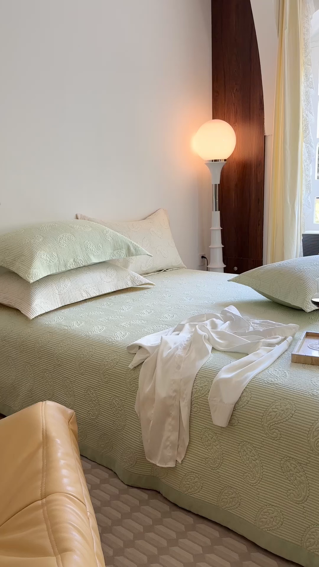 91家纺网 家纺一手货源 找家纺 琳可家居 2025春夏新款腰果花系列双面莱赛尔天丝床盖三件套高温水洗可机洗 腰果花-清新绿