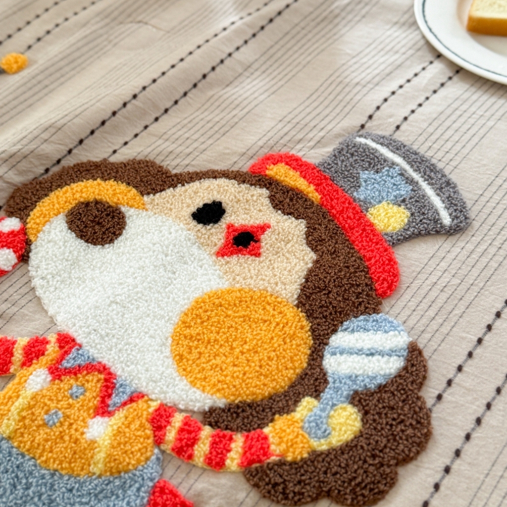 91家纺网 家纺一手货源 找家纺 柚子YOUTH 2025新款水洗棉提花毛巾绣夏被四件套 杂技小狗