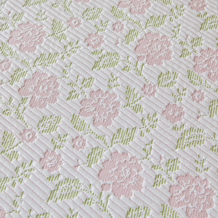 91家纺网 家纺一手货源 找家纺 罗艺轩 2025新款床裙款透气凉感豆豆软凉席席子 花妍-粉