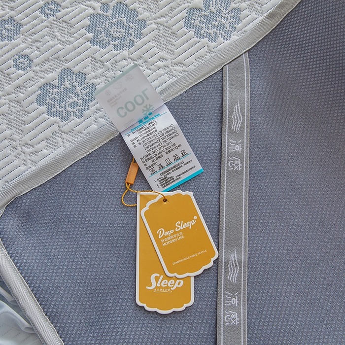 91家纺网 家纺一手货源 找家纺 罗艺轩 2025新款床裙款透气凉感豆豆软凉席席子 花妍-蓝