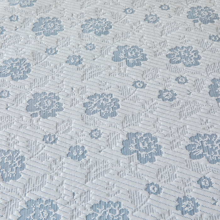 91家纺网 家纺一手货源 找家纺 罗艺轩 2025新款床裙款透气凉感豆豆软凉席席子 花妍-蓝