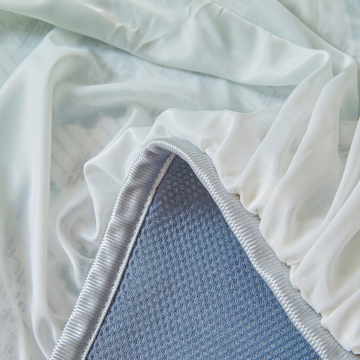 91家纺网 家纺一手货源 找家纺 罗艺轩 2025新款床裙款透气凉感豆豆软凉席席子 花妍-绿