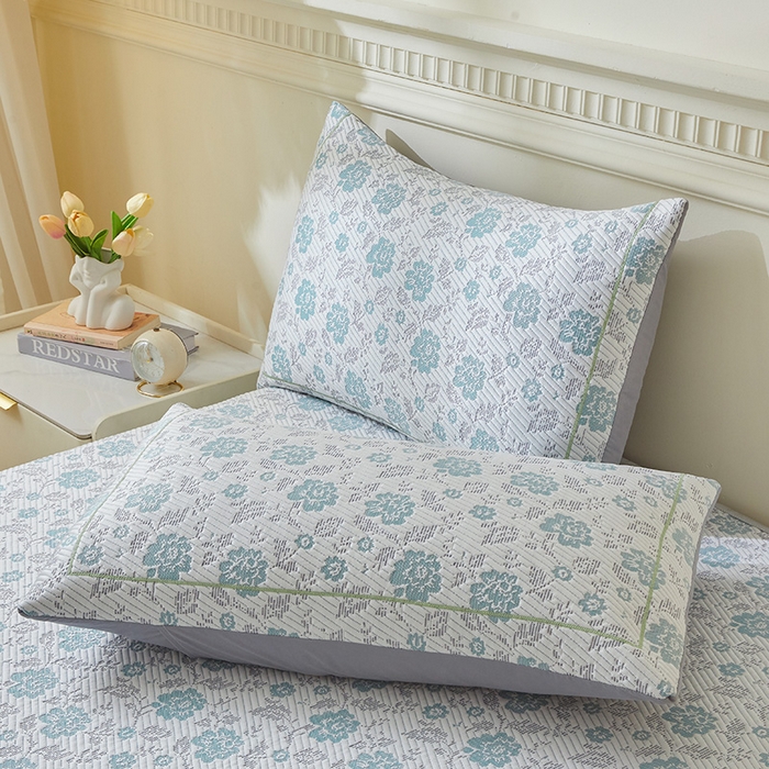 91家纺网 家纺一手货源 找家纺 罗艺轩 2025新款床裙款透气凉感豆豆软凉席席子 花妍-绿