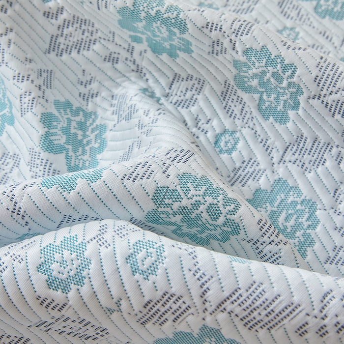 91家纺网 家纺一手货源 找家纺 罗艺轩 2025新款床裙款透气凉感豆豆软凉席席子 花妍-绿