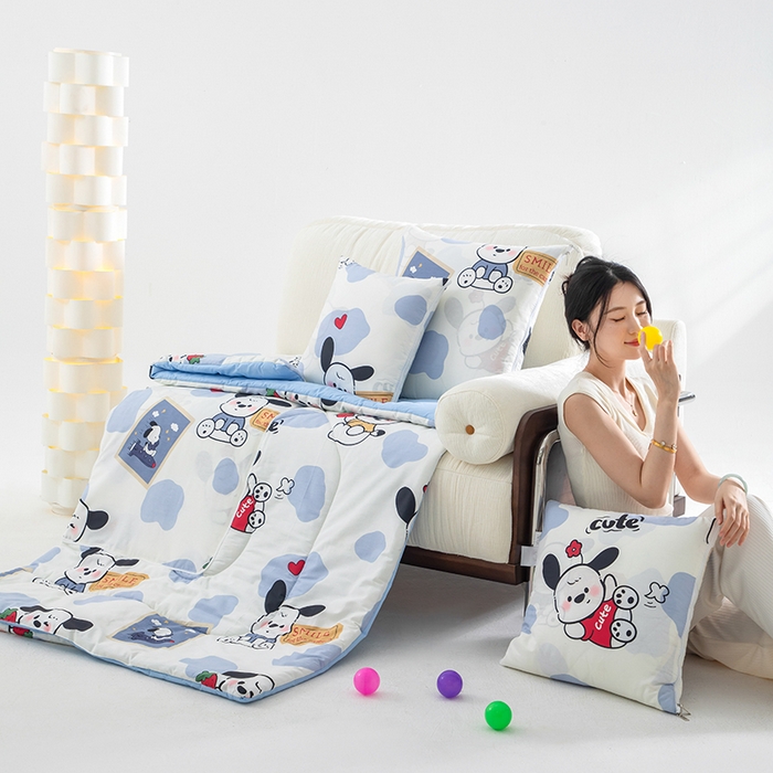 91家纺网 家纺一手货源 找家纺 （总）照世家纺 2025春夏新款全棉纯棉印花A类抱枕被