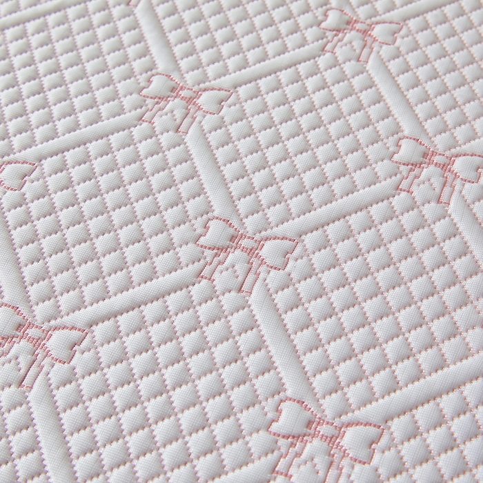 91家纺网 家纺一手货源 找家纺 罗艺轩 2025新款床裙款透气凉感豆豆软凉席席子 梦蝶-粉