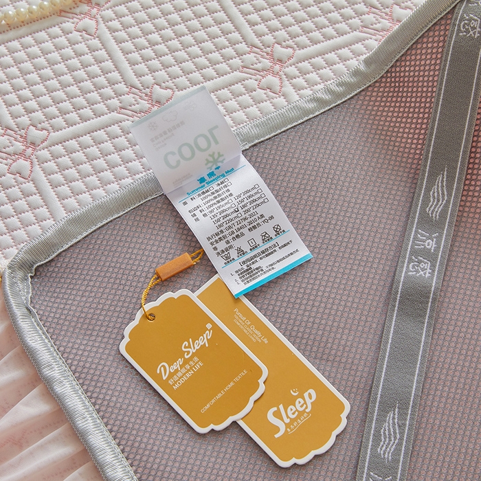 91家纺网 家纺一手货源 找家纺 罗艺轩 2025新款床裙款透气凉感豆豆软凉席席子 梦蝶-粉