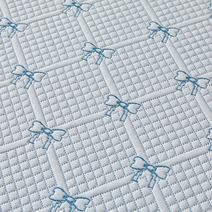 91家纺网 家纺一手货源 找家纺 罗艺轩 2025新款床裙款透气凉感豆豆软凉席席子 梦蝶-蓝