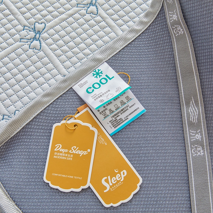 91家纺网 家纺一手货源 找家纺 罗艺轩 2025新款床裙款透气凉感豆豆软凉席席子 梦蝶-蓝