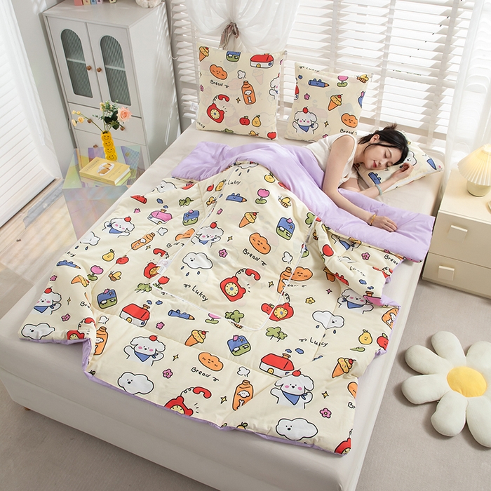 91家纺网 家纺一手货源 找家纺 （总）照世家纺 2025春夏新款全棉纯棉印花A类抱枕被