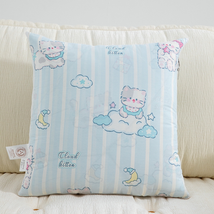 91家纺网 家纺一手货源 找家纺 照世家纺 2025春夏新款全棉纯棉印花A类抱枕被 喵咕酱 40x40展开105x150