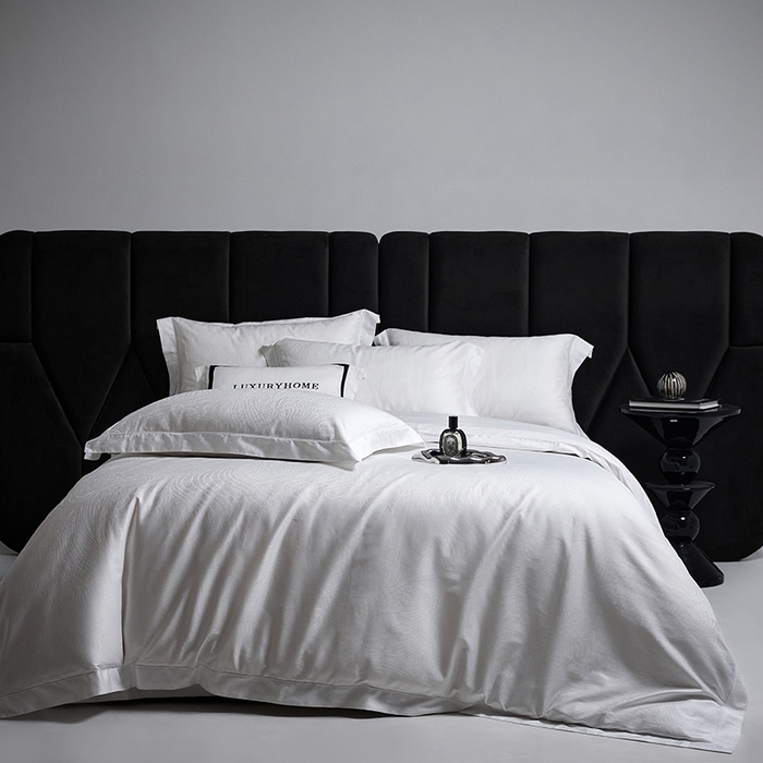 （总）洽想家 2025新款长绒棉贡缎提花手工立体埋绳工艺四件套礼盒包装