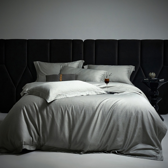 洽想家 2025新款长绒棉贡缎提花手工立体埋绳工艺四件套礼盒包装 奢华魅力-水绿