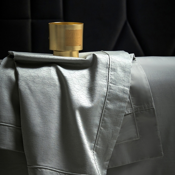 91家纺网 家纺一手货源 找家纺 洽想家 2025新款长绒棉贡缎提花手工立体埋绳工艺四件套礼盒包装 奢华魅力-水绿