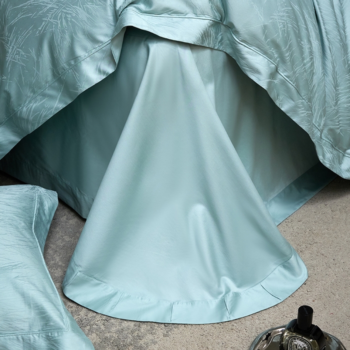 91家纺网 家纺一手货源 找家纺 洽想家 2025新款长绒棉贡缎提花手工立体埋绳工艺四件套礼盒包装 流金时光（冰川兰）