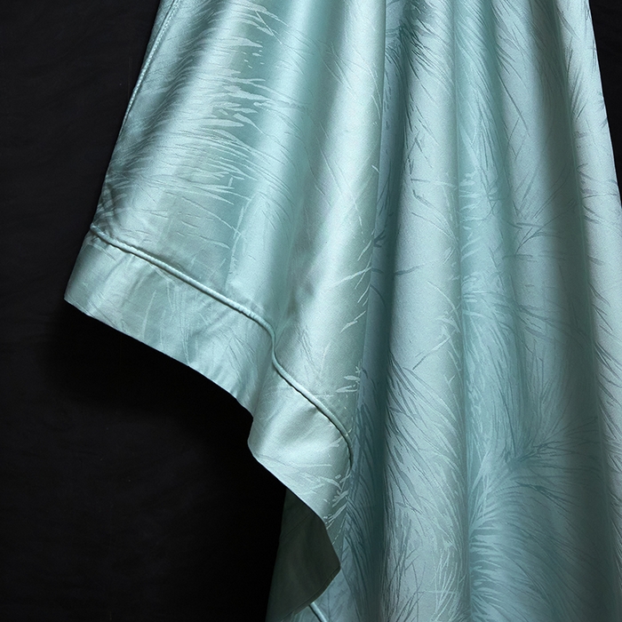 91家纺网 家纺一手货源 找家纺 洽想家 2025新款长绒棉贡缎提花手工立体埋绳工艺四件套礼盒包装 流金时光（冰川兰）