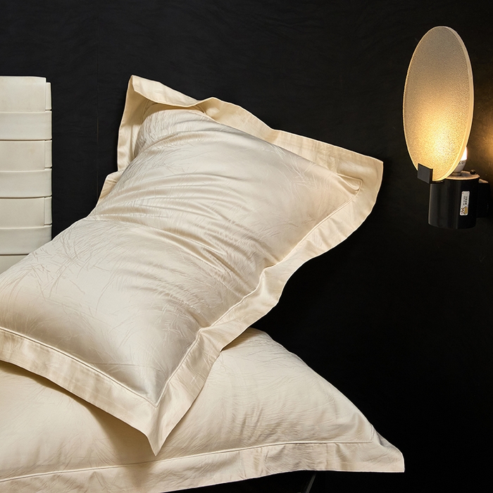 91家纺网 家纺一手货源 找家纺 洽想家 2025新款长绒棉贡缎提花手工立体埋绳工艺四件套礼盒包装 流金时光（米白）