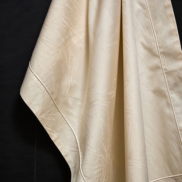 91家纺网 家纺一手货源 找家纺 洽想家 2025新款长绒棉贡缎提花手工立体埋绳工艺四件套礼盒包装 流金时光（米白）