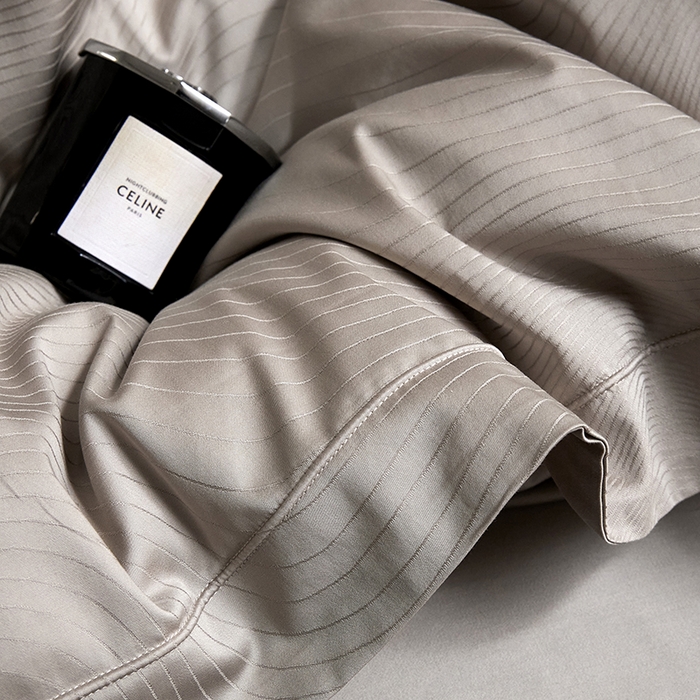 91家纺网 家纺一手货源 找家纺 洽想家 2025新款长绒棉贡缎提花手工立体埋绳工艺四件套礼盒包装 夜光曲（香槟色）