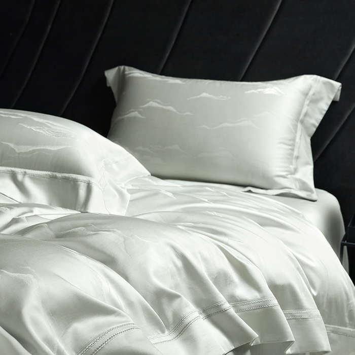 91家纺网 家纺一手货源 找家纺 （总）洽想家 2025新款100支天丝棉提花加绣花工艺款床品四件套--山岚夏梦系列