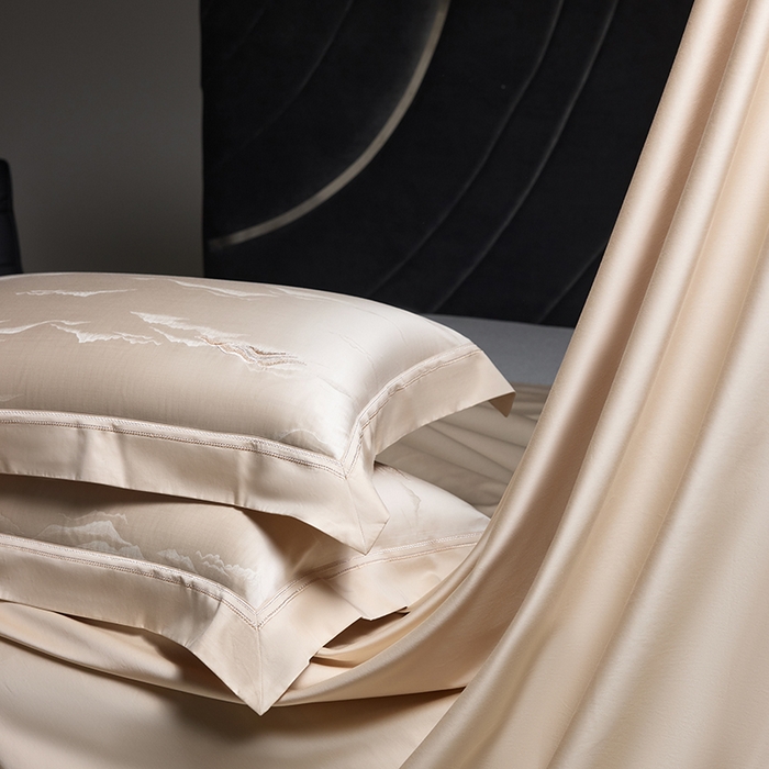 91家纺网 家纺一手货源 找家纺 （总）洽想家 2025新款100支天丝棉提花加绣花工艺款床品四件套--山岚夏梦系列